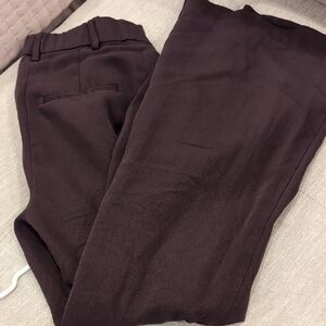 H&M Maroon Wide Leg Trousers